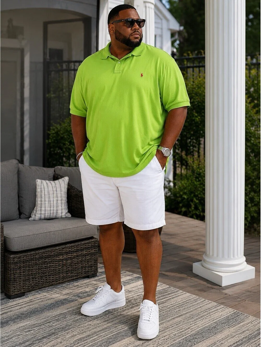 Men's 4XLT Classic Polo Shirt Neon Lime Green Ralph Lauren Polo